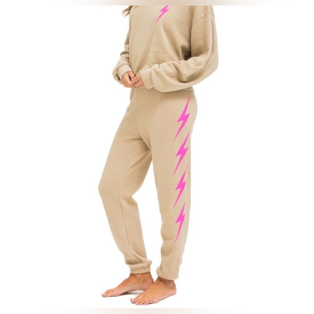 Aviator Nation Tan and Pink Lightning Set